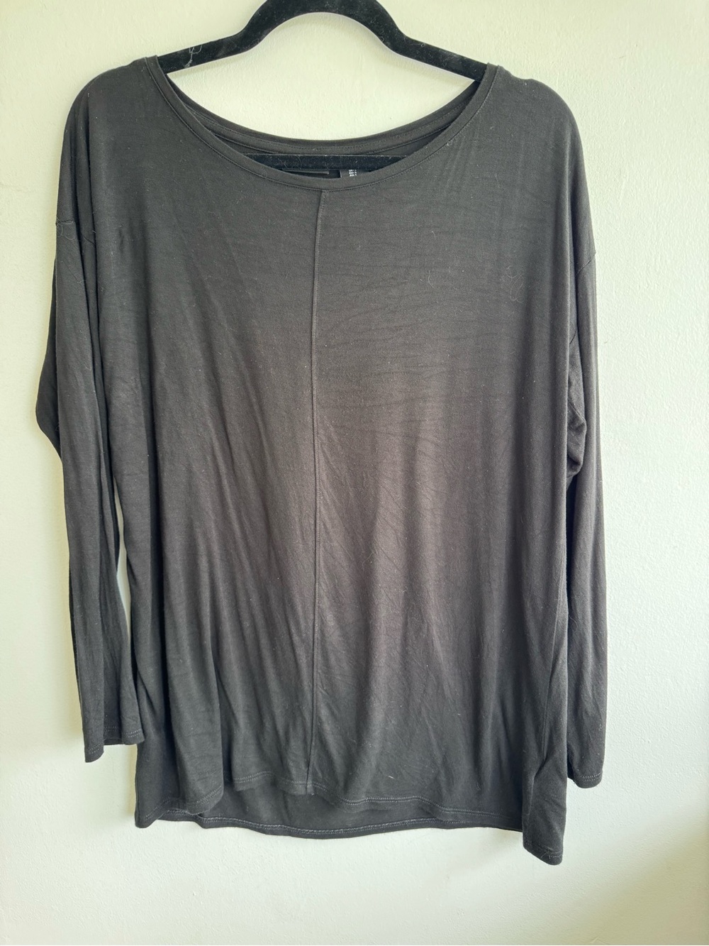 Classic Black Women's Long-Sleeve Top Size L